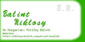 balint miklosy business card