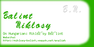 balint miklosy business card